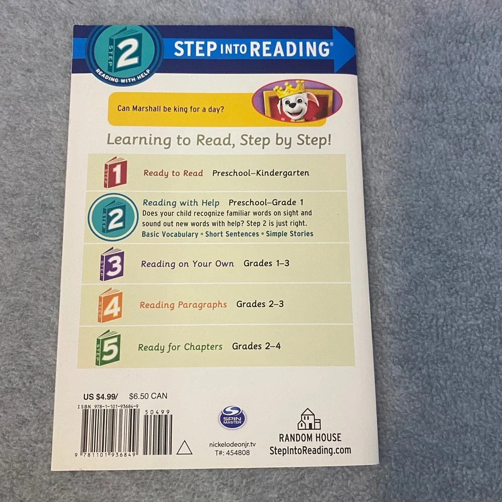 Paw Patrol‎ King for a Day Kids Step 2 Reading Book Early Reader Library Teacher